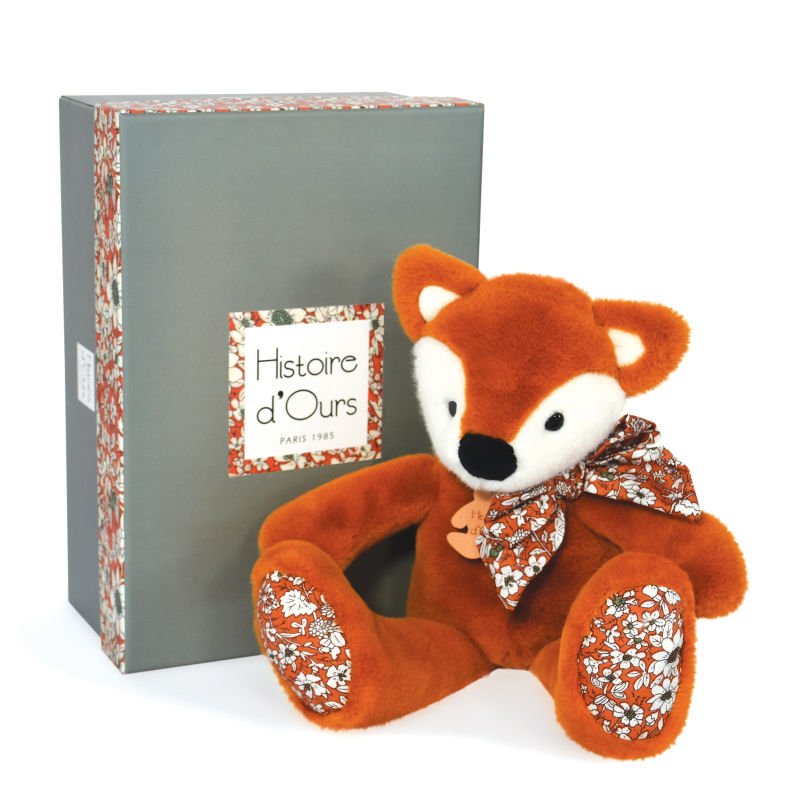  - copains câlins - peluche renard orange 25 cm 